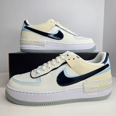 Nike Air Force 1 Size 11 Women / Size 9.5 Men Sail/Armory Navy-Glacier Blue Sku: Dz1847-107 100% Authentic Brand New With Box (Box Is Missing Lid) Any Questions? Make Sure To Ask Price Firm Nike Air Force 1 Shadow, Air Force 1 Shadow, Size 10 Women, Nike Air Force 1, White Nikes, Woman Colour, Air Force 1, Nike Air Force, Air Force