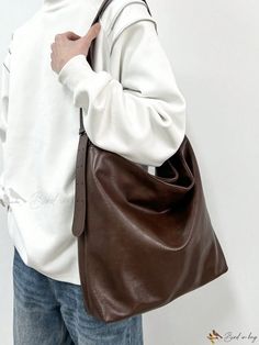 Bird in Bag - Large Capacity Shoulder Bag with Adjustable Strap High-capacity Brown Rectangular Shoulder Bag, Brown High-capacity Rectangular Shoulder Bag, Trendy Brown Bag For Daily Use, Trendy Brown Shoulder Bag For Daily Use, Versatile Brown Hobo Bag With Large Capacity, Brown Bags For Daily Use, Brown Shoulder Bag For Daily Use, Brown Large Capacity Bag For Daily Use, Brown Large Capacity Bags For Daily Life