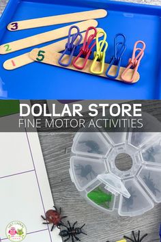 dollar store fine motor activities for kids to do with the spider and ladybugs