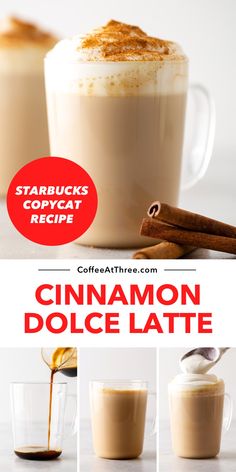 cinnamon dolce latte recipe with instructions to make it in the instant coffee maker