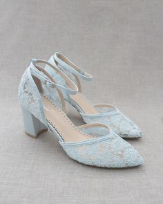 Light Blue Crochet Lace Almond Toe Block Heel With Pearls - Etsy Light Blue Wedding Shoes, Light Blue Crochet, Block Heels Wedding, Embellished Wedding Shoes, Colorful Wedding Shoes, Blue Block Heels, Bridesmaids Shoes, Wedding Shoes Low Heel, Feminine Wedding