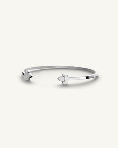 A polished stainless steel bangle in silver from Waldor & Co. One size. The model is Icon Bangle Polished. Designer Bracelet, Luxury Bracelet, Leather Box, Ring Watch, Silver Accessories, Silver Gifts, Sapphire Crystal, Bracelet Gift, Bracelet Designs