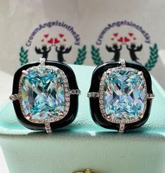 3 Carat/ 6TCW ENAMEL Fancy Blue AQUAMARINE Earring Stud, Ocean Blue March Birthstone, Best Gift For Her S925 /14K/18K The Main stone is 9*11 mm Overall Size is 19*17 mm ♥Made to order 5 days ready to ship ♥ The main stone is the Finest Simulated AQUAMARINE. ♥Absolutely gorgeous and beautifully handcrafted Finest Simulated AQUAMARINE  in an exquisite setting. ♥ This classic yet trendy Jewelry makes the perfect Christmas/Anniversary/Valentine's/Birthday gift for her that will be treasured forever. Aquamarine Earrings Studs, Aquamarine Earrings, Earring Stud, Valentine Birthday, March Birthstone, Aquamarine Blue, 3 Carat, March Birth Stone, Trendy Jewelry