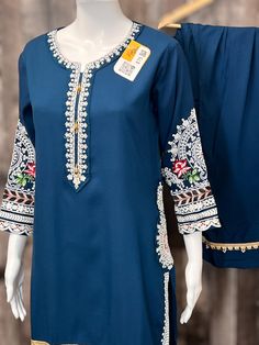 Soft cotton Kurti set made in India sizes are given by Bust measurement (inches) Fitted Cotton Lawn Suit With Long Sleeves, Unstitched Cotton Lawn Suit With Long Sleeves, Unstitched Long Sleeve Cotton Lawn Suit, Unstitched Cotton Sets For Summer, Designer Cotton Palazzo Set With Dabka Work, Blue Mulmul Palazzo Set With Printed Motifs, Cotton Lawn Suit With Dupatta And Long Sleeves, Fitted Cotton Pant Set With Printed Motifs, Summer Cotton Pant Set With Printed Motifs