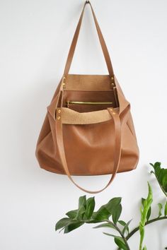 Leather Tote bag - Women's LAPTOP BAG - Large Tote Bag - Brown Tote Bag - Pebbled Leather Bag - Magn Brown Bag With Large Capacity For On-the-go, Brown Satchel Bag For Daily Use, Brown Bag With Adjustable Strap For Daily Use, Brown Double Handle Shoulder Bag For Everyday, Brown Everyday Crossbody Bag, Crossbody Bag With Handles For Errands, Everyday Brown Double Handle Bag, Brown Double Handle Bag For Everyday, Brown Shoulder Bag With Removable Pouch