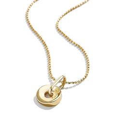 PRICES MAY VARY. We could all use a well-rounded pendant necklace in our arsenal. This 14K gold plated necklace features a modern circular pendant that goes with just about everything. Plus, it's fastened on a gold ball chain with an adjustable closure, so you can choose the fit that works for you. Materials: 14K gold plated brass. Closure: Lobster Clasp Allergy Information: Hypoallergenic Measurements: Length: 18"; 2" extender. Pendant Size: .51". Perfect for Birthday, Valentines Day, Anniversa Yellow Gold Metal Charm Necklace With Round Pendant, Yellow Gold Round Pendant Charm Necklace, Modern Gold Metal Charm Necklaces, Modern Yellow Gold Pendant Charm Necklace, Modern Gold Metal Charm Necklace, Modern Gold Charm Necklace, Modern Gold Plated Round Pendant Necklace, Gold Circular Necklace With Polished Finish, Gold Circle Necklace With Polished Finish