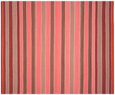 a red and brown striped rug