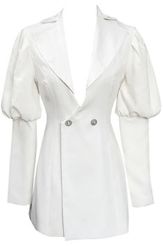 Puff Long Sleeve Blazer Dress White -

Color: White
Plunge V-neck
Long sleeves
Puff sleeve design
Button detail
Length: Mini

Style: summer dress, summer outfit, party dress, evening gowns, girly summer outfits, chic dress to impress, dress to impress, summer date outfit, 4th of july outfits, july 4th outfits, summer night outfit, summer business casual outfits, white dresses, long sleeve dresses, blazer dresses, jacket dresses, mini dresses Fitted White Puff Sleeve Dress For Fall, White Puff Sleeve Dress With Pleated Sleeves, White Puff Sleeve Dress For Fall Party, White Puff Sleeve Fall Party Dress, White Puff Sleeve Dress For Work, White Puff Sleeve Dress With Structured Shoulders, Chic White Puff Sleeve Dress For Work, White Puff Sleeve Dress With Lantern Sleeves For Fall, White Puff Sleeve Dress With Structured Shoulders For Spring