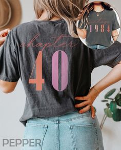 This Gender-Neutral Adult Graphic Tees item by SylviaChoong has 397 favorites from Etsy shoppers. Ships from Schenectady, NY. Listed on Jul 14, 2024 40 Birthday Party Ideas For Women, 40th Birthday Ideas For Women Decoration, 40th Birthday Outfits For Women, The 1975 Shirt, 1984 Shirt, Bday Shirt, 40th Bday Ideas, Milestone Birthday Gifts, 40th Birthday Shirts