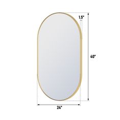 an oval mirror is shown with measurements