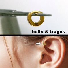 there is an image of a pair of ear piercings that are in the same position