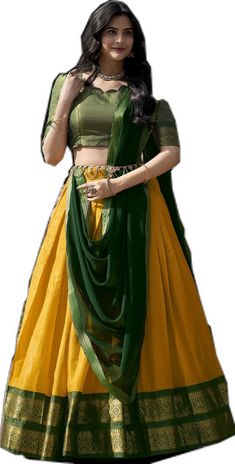 Art Silk Choli With Zari Work, Yellow Art Silk Choli With Cutdana, Yellow Cutdana Brocade Traditional Wear, Yellow Brocade Traditional Wear With Cutdana, Art Silk Choli With Zari Work In Traditional Drape, Traditional Yellow Tissue Silk Choli, Traditional Gold Pre-draped Floor-length Saree, Traditional Gold Floor-length Pre-draped Saree, Cutdana Art Silk Lehenga With Traditional Drape