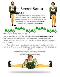 the elf's secret santa is coming to town