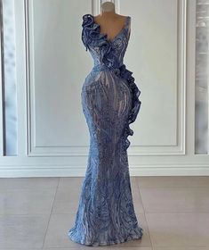 Evening V-neck Lace Dress With Ruffles, V-neck Ruffled Lace Dress For Party, V-neck Lace Dress With Sweep Train, Lace V-neck Dress With Sweep Train, V-neck Ruffled Evening Dress For Banquet, V-neck Lace Prom Gown, Evening Lace V-neck Dress With Ruffles, Lace V-neck Evening Dress For Banquet, V-neck Lace Evening Dress For Prom Season