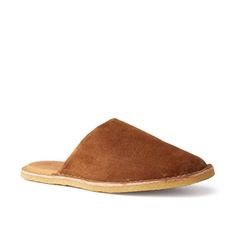 Men's slip-on mules made in Portugal from premium suede Suede Slip-ons With Suede Lining And Closed Toe, Suede Slip-ons With Suede Lining, Classic Closed Toe Suede Slip-ons, Classic Suede Closed Toe Slip-ons, Classic Suede Slip-ons, Suede Slides With Round Toe And Suede Lining, Suede Slides With Leather Sole, Brown Suede Slip-on Slippers, Comfortable Suede Slip-on Slides