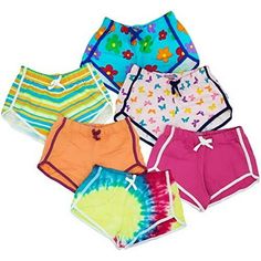 MISS POPULAR Girls 6 Pack Dolphin Shorts Cute Designs Comfy Cotton| Sizes 7/8-14/16 (14/16, Combo B) Color: Multicolor.  Gender: female.  Age Group: kids. Casual Elastic Shorts For Playwear, Trendy Multicolor Playwear Bottoms, Multicolor Bottoms For School In Summer, Multicolor Cotton Bottoms For School, Multicolor Cotton School Bottoms, Multicolor Short Bottoms For School, Kids Denim Shorts, Summer Pjs, Popular Girls