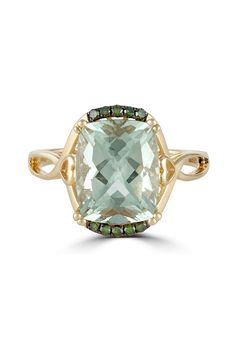 Effy 14K Yellow Gold Green Amethyst and Diamond Ring, 3.73 TCW Green Amethyst Jewelry, Effy Rings, Ring Green Stone, Rings Green, Rings Women, Amethyst And Diamond Ring, Vintage Fine Jewelry, Diamond Promise Rings, Right Hand Rings