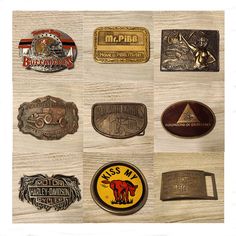 Your choice vintage belt buckle.  Buckles are in good condition. Choices are: #1 - Tampa Bay Buccaneers - Measures 2 3/4" x 2 1/4", belt loop 1 7/8" - Marked Siskiyou 1997 #2 - Mr. Pibb - Measures 3 1/4" x 2 1/8", belt loop 1 3/4" - Marked Hit Line USA #3 - Coca Cola Refreshing and Delicious - Measures 3 1/2" x 2 5/8", belt loop 1 1/2" adjustable to 2" - Not marked #4 - Jewel Tea Company - Measures 3 3/4" x 2 3/4", belt loop 1 7/8" - Marked Parade in Progress Jewel Companies 1977 #5 - Raleigh Lights semi truck - Measures 3 3/8" x 2 1/4".  Not marked. #6 - Anheuser-Busch Dimensions of Excellence - Measures 3 1/2" x 2 1/2" - Marked The King of Beers Made in U.S.A. #7 - Harley Davidson Motor Cycles - Measures 3 1/4" x 2" - Marked Baron 1983 Harley Davidson #8 - Kiss My A$$ - Measures 2 3/4" i Vintage Gold Belt Buckle With Antique Detail, Gold Antique Buckle Vintage Belt Buckles, Gold Antique Buckle Vintage Belt Buckle, Gold Antique Buckle Vintage Belt, Gold Vintage Belt Buckle With Antique Detail, Vintage Adjustable Belt Buckles For Western-themed Events, Vintage Adjustable Belt Buckles With Brass Buckle, Vintage Adjustable Belt Buckles For Formal Wear, Vintage Brown Belt Buckle With Antique Detail