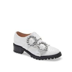 A Bold Lug Sole Brings Edgy Appeal To This Croc-Embossed Loafer With Crystal Buckles Detailing The Vamp Straps. Style Name: Schutz Doris Croc Embossed Loafer (Women). Style Number: 6223134. 1.5” Heel New Without Tags, One Small Stuff On Side From Storage Smoke Free Pet Free Home Fast Shipping! Shoes D White Snake, Small Stuff, Loafer Women, Leather Oxford Shoes, Platform Loafers, Lug Sole, Loafers For Women, Timberland Boots, Embossed Leather