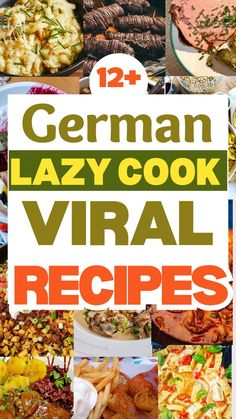 the german lazy cook virtual recipe book is open and shows pictures of different types of food