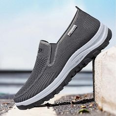 Category:Loafers  Slip-Ons; Upper Materials:Mesh; Season:Spring,Summer; Gender:Men's; Activity:Walking; Toe Shape:Round Toe; Style:Classic,Casual; Occasion:Daily,Outdoor; Closure Type:Loafer; Function:Breathable; Pattern:Solid Colored; Listing Date:03/22/2023; 2024 Trends:Comfort Shoes; Foot Length:; SizeChart1_ID:2:175103; Size chart date source:Provided by Supplier.; US Size:; UK Size:14.5; EU Size:50 Gray Slip-on Sneakers With Round Toe For Summer, Breathable Slip-ons With Flat Heel For Summer, Breathable Summer Slip-ons With Flat Heel, Breathable Flat Walking Shoes For Summer, Casual Gray Slip-on Sneakers For Summer, Flat Walking Shoes For Spring Outdoor Activities, Flat Walking Shoes For Outdoor Spring Activities, Spring Outdoor Flat Walking Shoes, Summer Breathable Slip-on Sneakers With Flat Heel