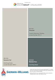 the color scheme for sherylin williams's new paint palette, which is available in