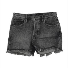 Women's Shorts Black, Gray Denim/Cotton Frayed Edges, Fringe & Frayed Accents Size: 27 Inch Waist (Size 2-4). 4" Inseam, 7.75" Rise, 31.5" Waist New Without Tags. No Signs Of Wear Or Wash. Smoke Free Home. Gap Cutoff Shorts For Summer, Trendy Cutoff Jean Shorts By Gap, High Rise Washed Black Grunge Bottoms, Washed Black High Rise Grunge Bottoms, Grunge High Rise Washed Black Bottoms, Gap Casual Cutoff Bottoms, Casual Cutoff Bottoms By Gap, Trendy Gap Bottoms Short Length, Casual Gap Cutoff Bottoms