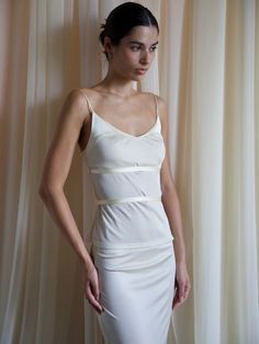 THISTLE TOP IN ALMOND – B U C I Fitted Cream Satin Slip Dress, Fitted Slip Dress With Built-in Bra For Wedding, Cream Fitted Satin Top, Fitted Silk Camisole Slip Dress, Fitted Cream Satin Top, Fitted Bias Cut Slip Dress, Chic Fitted Cream Slip Dress, Chic Cream Fitted Slip Dress, Feminine Fitted Cami Slip Dress