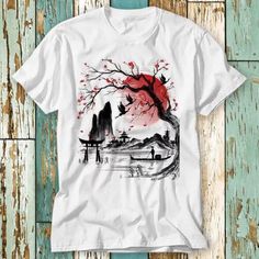 Japanese Dream T Shirt Top Design Unisex Ladies Mens Tee Retro - Etsy Iran Shirt Top Design, Japanese Shirt, Japanese Tshirt, Sakura Tree, Retro Mode, Japan Design, Design Graphics, Top Design, Vintage Shirt