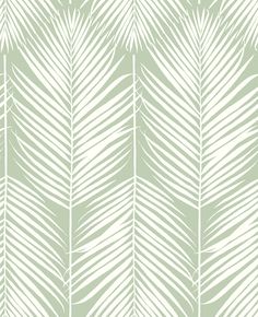 Palm Silhouette Peel-and-Stick Wallpaper in Pastel Green by NextWall Wallpaper Coastal, Coastal Wallpaper, Sage Green Wallpaper, Palm Leaves Pattern, Coastal Blue, Beach Living, Burke Decor, Vinyl Wallpaper, Green Wallpaper