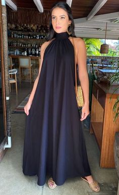 Villa Party Outfit, Black Maxi Dress Outfit Ideas Casual, Beach Dress Casual, Sleeveless Prom Dress, Summer Beach Dress, Prom Dresses Sleeveless, Looks Chic