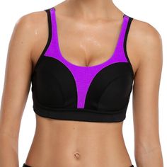 New Wireless Sports Bra Padded High Impact Pink & Black Sz Medium These Are Right Up There With My Bras From Lululemon! Details: Hook & Eye Closure For Easy Pull On/ Off Two Adjustable Straps Reduce Shoulder Pressure And Give You A Sexy Looking Reinforced Wirefree Cushion Padded Cups Delivers Flattering Lift And Impact Support Quick Dry, Breathable And Soft Skin Friendly Fabric Wicks Sweat And Moisture During Workout Classic Splicing Color Suitable For Daily Wear And Sport Activities Such As Box Purple Racerback Sports Bra For Workout, Padded Sports Bra For Gym, Sporty Purple Sports Bra With Built-in Bra, Fitted Purple Sports Bra For Gym, Fitted Purple Sports Bra For Training, Purple Fitted Sports Bra For Training, Purple Racerback Sports Bra, Purple Medium Support Sports Bra For Training, Purple Sports Bra With Medium Support For Training