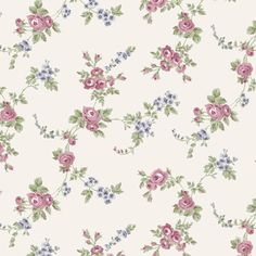 a floral wallpaper with pink and blue flowers