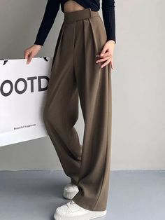 Casual Black Trousers, Dark Academia Pants, Seluar Slack, Black Trousers Casual, Office Elegant, Dark Academia Style, Elegant Pant, Academia Style, Black Pants Casual