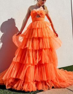 A-line Tulle Evening Dress With Ruffles, Tiered Ruffle Maxi Dress For Prom Season, Tiered Ruffle Maxi Dress For Prom, Tulle A-line Evening Dress With Ruffles, Tiered Evening Dress With Ruffled Skirt, Voluminous Tulle Floor-length Dress, Floor-length Voluminous Tulle Dress, Voluminous Floor-length Tulle Dress, Prom Dresses With Ruffles And Tiered Skirt