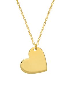 14K Yellow Gold Slanted Heart Pendant Necklace Formal Polished Heart Pendant Necklace, Yellow Gold Open Heart Necklace With Polished Finish, 14k Gold Polished Finish Heart Necklace, 14k Gold Heart Necklace With Polished Finish, Polished 14k Gold Heart Necklace, Classic Yellow Gold Heart Pendant Necklace, Formal Yellow Gold Heart Necklace, 14k Yellow Gold Heart Pendant Necklace, Classic 14k Gold Heart Pendant Necklace