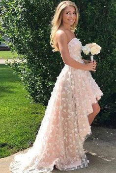 Wedding High-low Dress - Simple A Line Wedding Dresses - Bridelily#promdressuk, #quinceaneradress, #champagne, #lace, #cheap, #ballgown Lace Wedding Dress For Prom, Sleeveless Lace Dress For Summer Prom, Summer Prom Lace Dress With Lace Patchwork, Summer Prom Lace Dress With Patchwork, Summer Lace Patchwork Prom Dress, Summer Lace Patchwork Dress For Prom, Lace Bridesmaid Dress For Prom Season, Sleeveless Lace Wedding Dress For Prom, Lace Dress For Homecoming During Prom Season