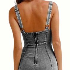 Whether dressing it up for a night out or keeping it casual for everyday wear, this denim dress will surely become a favorite. Denim 65% cotton, 1% spandex, 34% polyester U-neck Suspender, Side Split Closure: Back Zipper Sleeveless Midi Dress Fit: Slim-Fit Adjustable Shoulder Bands Solid Color Colors: Blue, Grey Size: S to 2XL Gender: Female Age: Adult Brand Name: NoEnName_Null Product ID: CJLY197335301 Note: All sizes are 1 to 2 sizes smaller than European and American people. Choose the larger Stretch Denim Party Dress, Sleeveless Medium Wash Denim Dress For Night Out, Sleeveless Medium Wash Denim Party Dress, Sleeveless Denim Mini Dress For Date Night, Dark Wash Fitted Sleeveless Mini Dress, Casual Medium Wash Mini Dress For Party, Casual Fitted Denim Dress For Party, Sleeveless Denim Mini Dress For Night Out, Casual Dark Wash Denim Dress For Party