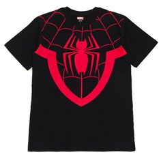 Your family is ready to save the world in these stylish matching family Marvel Spiderman tshirts! Become your favorite Spider-Verse superhero in these soft and comfy short sleeve tees designed to look like Spidey, Miles Morales, and Spider-Gwen! With baby, kids, and adult sizes, the whole family can join the comic book adventure! Character Print T-shirt For Disney Fan Events, Family Matching Graphic T-shirt For Disney Fan Events, Comic-con Character Print Short Sleeve Tops, Black Crew Neck T-shirt For Comic-con, Black T-shirt For Comic-con, Superhero T-shirt For Fan Conventions, Pre-shrunk Superhero T-shirt For Fan Conventions, Superhero Pre-shrunk T-shirt For Fan Conventions, Superhero Short Sleeve T-shirt With Character Print