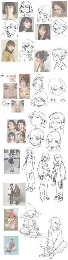 an image of some people with different facial expressions and hair styles, all drawn by hand