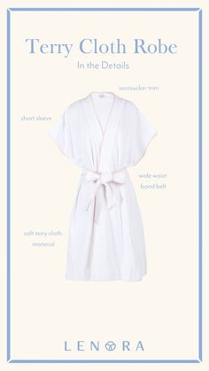 Our Terry Robe is a hit! Grab yours before it's too late! White Sleepwear For Spring Relaxation, Spring Relaxation Robe With Tie Waist, White Relaxed Fit Daywear Robe, Summer Relaxed Fit Robe For Loungewear, Spring Loungewear Robe Relaxed Fit, Spring Lounging Robe With Tie Waist, Summer Sleep Robe With Relaxed Fit, Summer Cotton Robe For Daywear, Spring Loungewear Sleepwear With Tie Waist