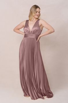 Model: Sydney; Size: 10; Color: Rose Quartz V-neck Bridesmaid Dress With Pleated Bodice, Formal Bridesmaid Dress With Pleated Bodice And V-neck, V-neck Pleated Bridesmaid Dress, Pleated V-neck Bridesmaid Dresses, Bridesmaid V-neck Maxi Dress With Pleated Bodice, V-neck Bridesmaid Dress With Pleated And Fitted Bodice, Prom Bridesmaid Dress With Pleated Bodice And V-neck, Wedding Maxi Dress With Pleated Bodice And V-neck, Maximalist Bride