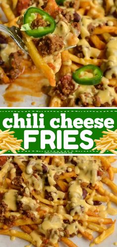 The BEST Chili Cheese Fries! This football appetizer starts with crispy french fries in the air fryer. Topped with thick homemade chili and a creamy cheddar cheese sauce, they're a perfect football appetizer. Plus, they're an easy Super Bowl recipe! Loaded Recipes, Game Day Chili, Fries In The Air Fryer, Super Bowl Food Easy, Easy Super Bowl, The Best Chili, Best Chili, Chili Cheese Fries, Cheddar Cheese Sauce