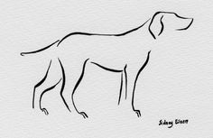 a black and white drawing of a dog