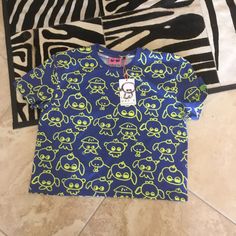 Lazy Oaf X Nhozgari Collection Stretch Cotton Tee Size 2xl Brand New Fun Blue Crew Neck Top, Blue Crew Neck Fun Tops, Blue Crew Neck Top With Fun Style, Lazy Oaf, Stretch Cotton, Cotton Tee, New Color, Blue Green, Color Blue