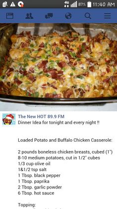 the recipe for this casserole is shown on an iphone screen, and it's full of ingredients