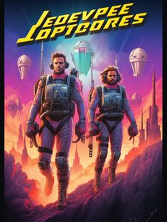 two men in space suits walking down a hill with the words, jeevpeee top