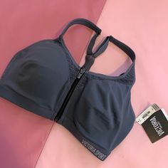 Brand New With Tags Maximum Support Zipper Front With Double Layer Support And Front Closure Stretch Tops By Victoria's Secret, Victoria Sport, Sport Bra, Sports Bras, Front Zipper, Women's Intimates, Double Layer, Sports Bra, Victoria's Secret