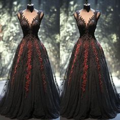 Black And Burnt Orange Wedding Dress, Gothic Evening Gown, Black Wedding Gowns Plus Size, Black And Dark Red Wedding, Vampire Prom Dress, Black And Red Wedding Decorations, Dark Red Wedding Theme, Black And Red Wedding Dress, Vampire Wedding Dress