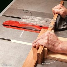 a man is using a circular saw to cut wood with a table sawtoother